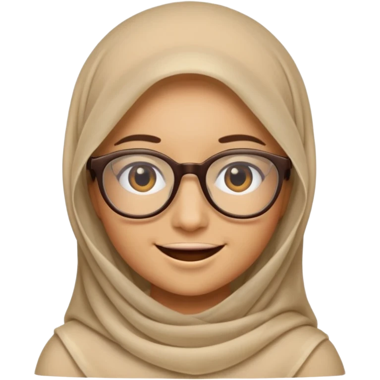 A veiled emoji wearing glasses emoji