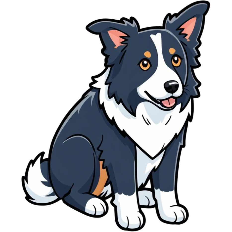 Border collie staring emoji