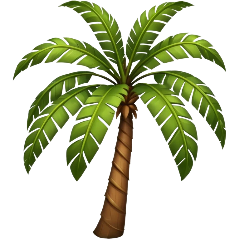 ["Brown-trunk palm tree with large green fronds."] emoji