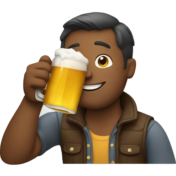 a man drinking a bottle of beer emoji
