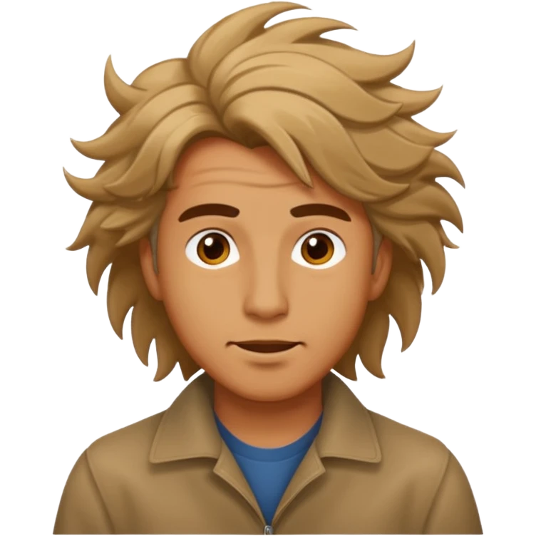 Rooftop man wind hair emoji