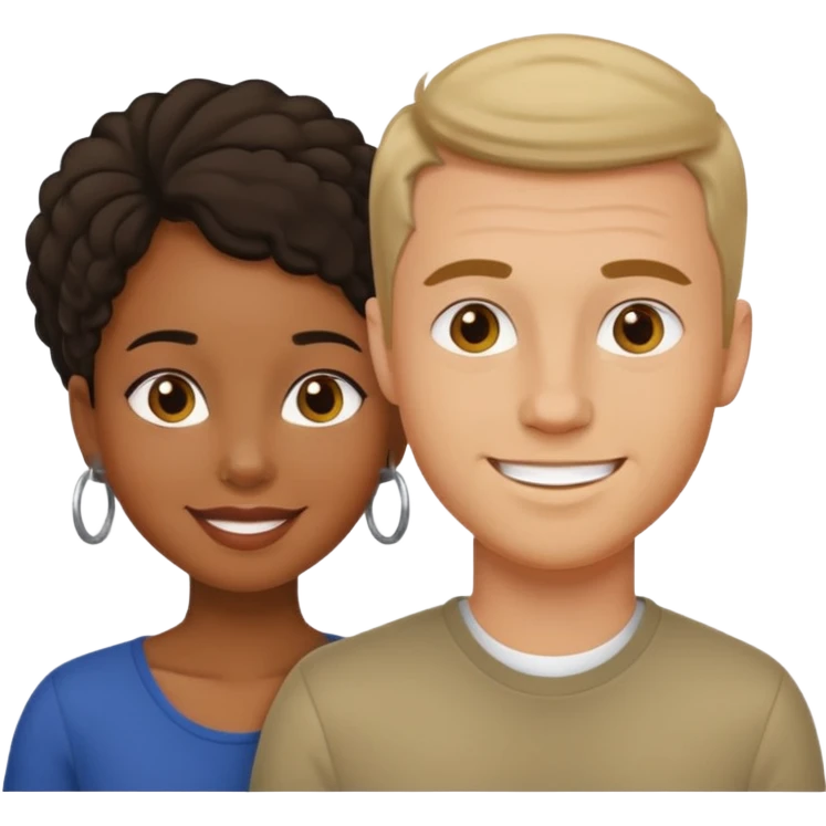 mixte couple black girl , white italian style man emoji