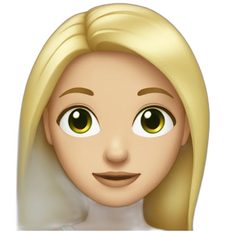 Blonde Long hair girl green eyes emoji