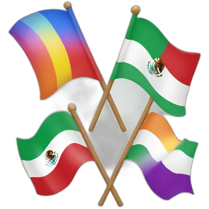 LGBT flag and Mexican flag emoji