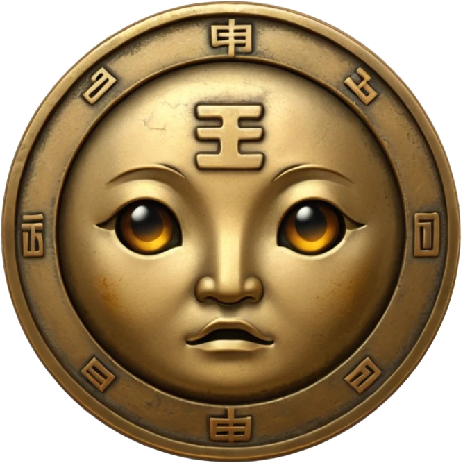 an old chinese coin emoji