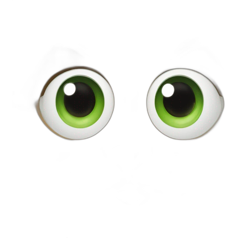 Dark Brown cat with darker stripes and Green eyes, black pupil and White and beige mouth emoji