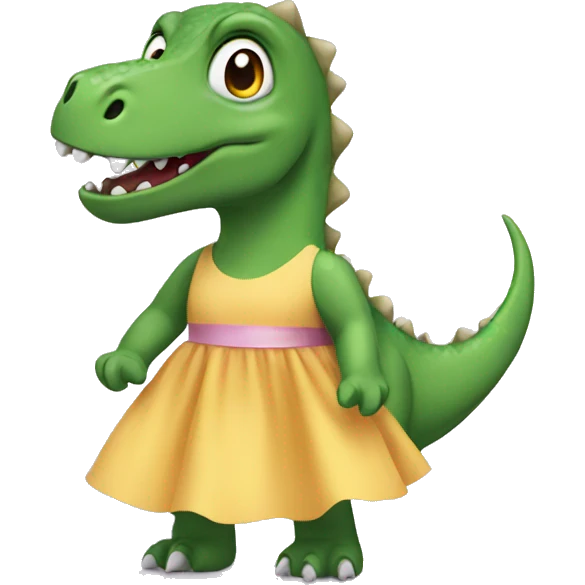 dinosaur with a dress on emoji
