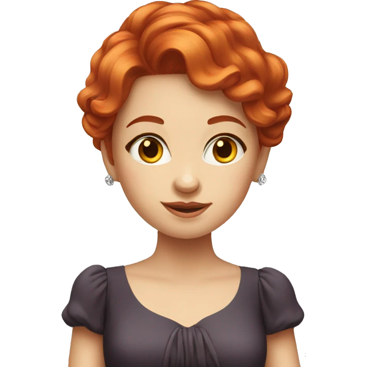 red hair girl in elegant dress emoji