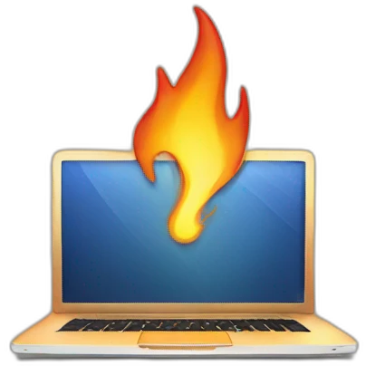 laptop fire emoji
