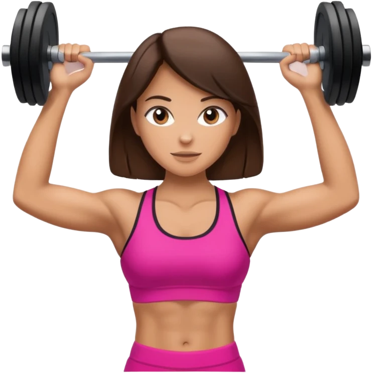 fitness pretty brunette woman lifting emoji