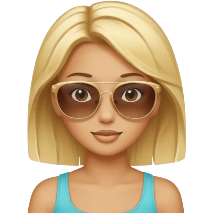 girl with sunglasses above her head emoji