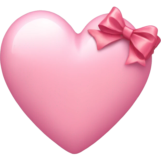 a light pink heart with a bow on it  emoji