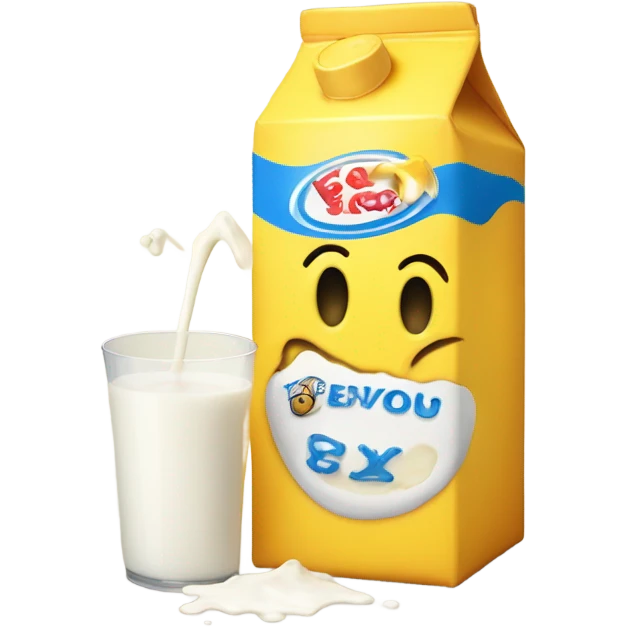 Yellow emoji with milk emoji