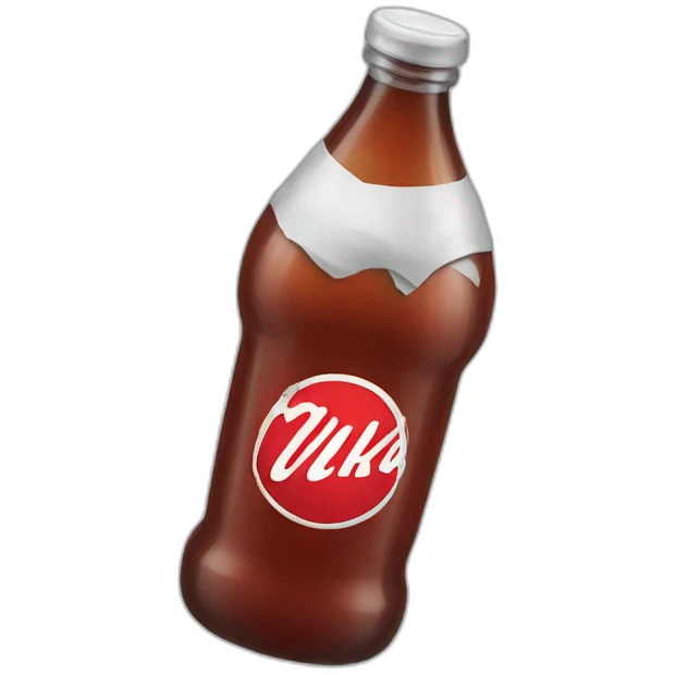 A bottle with 2 flap and read nuka cola emoji