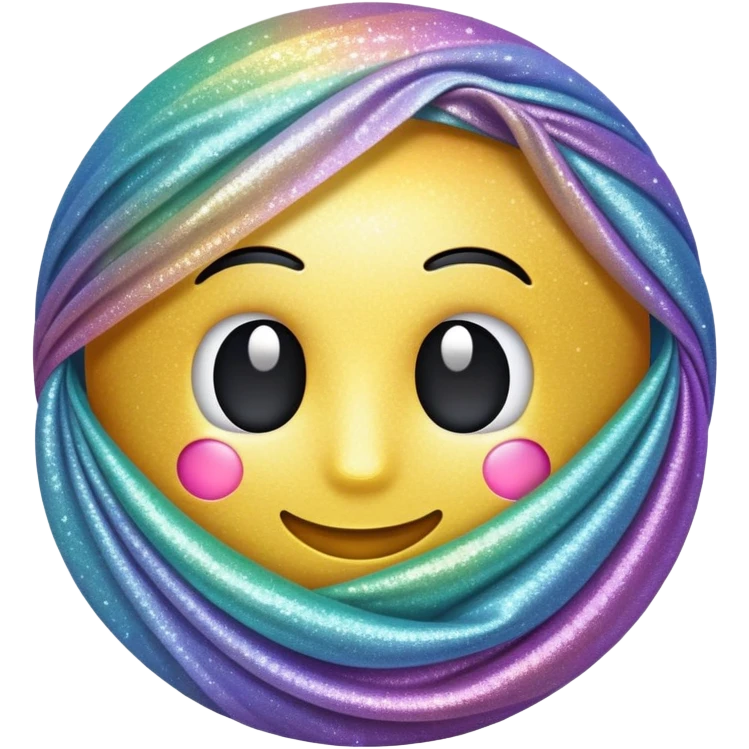 large sparkle emoji in the foreground with a roll of fabric visible behind it emoji