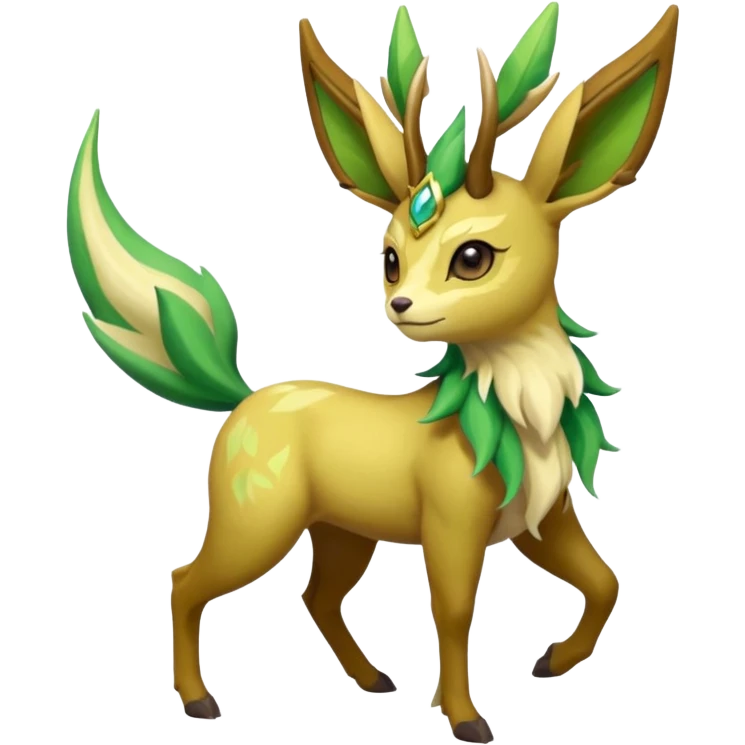 Sawsbuck-Leafeon-Amaura-Virizion-fusion (full body) emoji