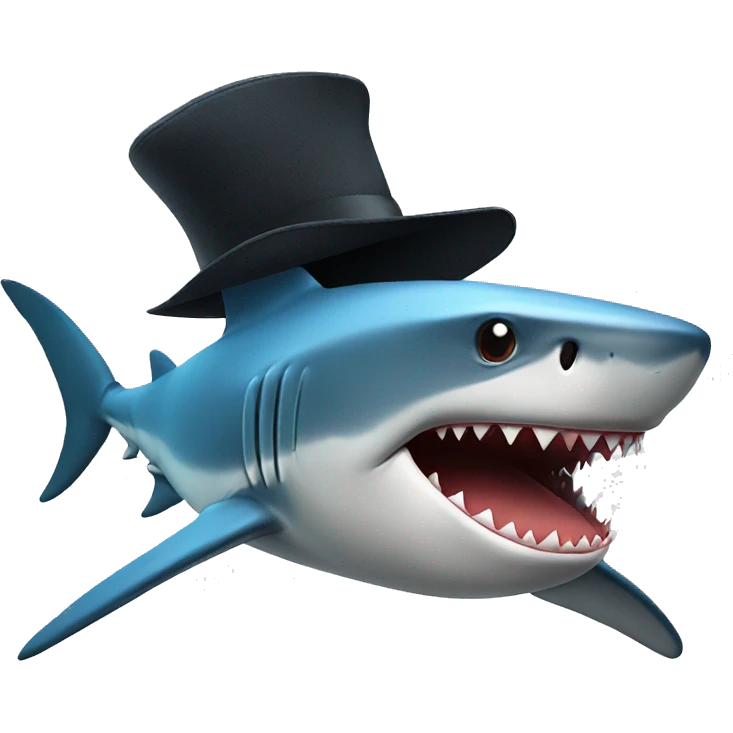 Shark wearing a hat emoji