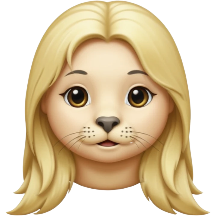 Female seal with long blonde hair emoji