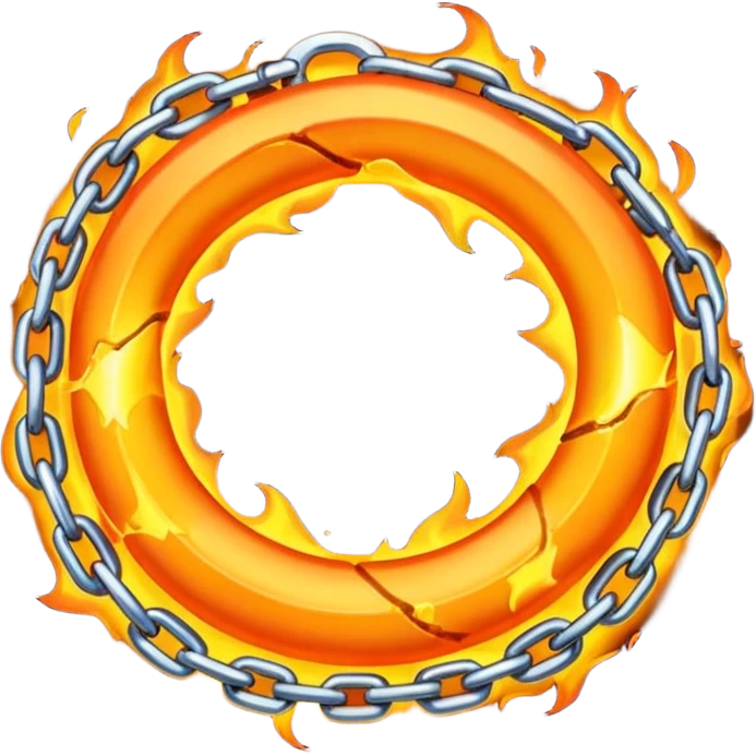 broken chain with fire emoji