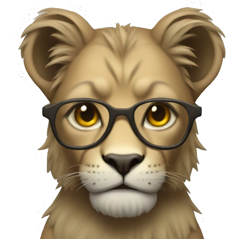 leonin with glasses emoji