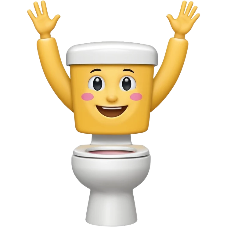 skibidi toilet character with arms up dancing emoji