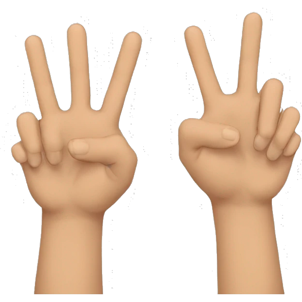 Both Hands with one making victory sign and other with fingers crossed emjoi emoji