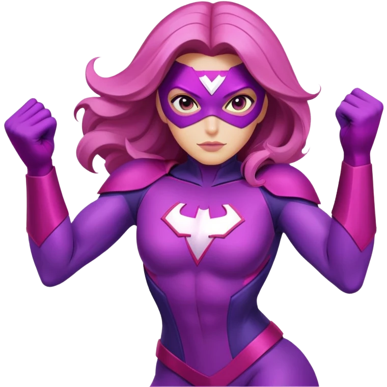 pink violet woman superhero power emoji
