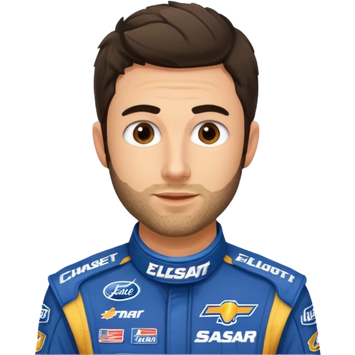 chase elliott nascar driver with heavy stubble  emoji