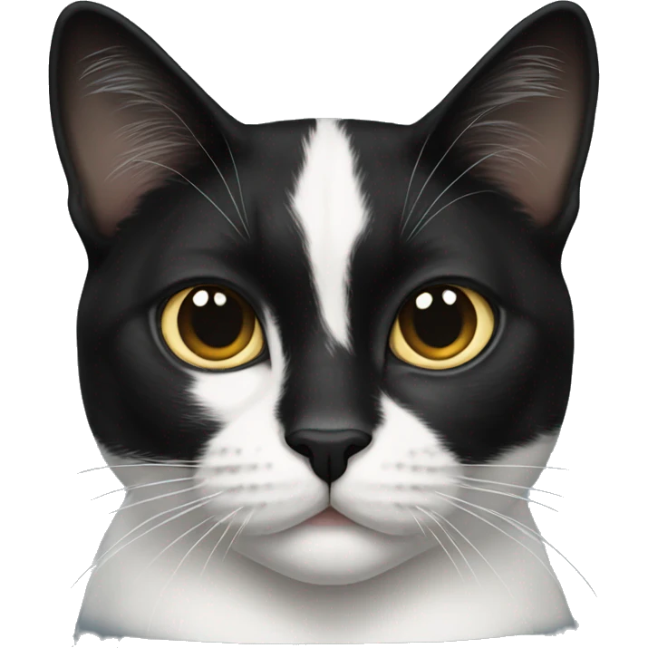 tuxedo cat with black face emoji