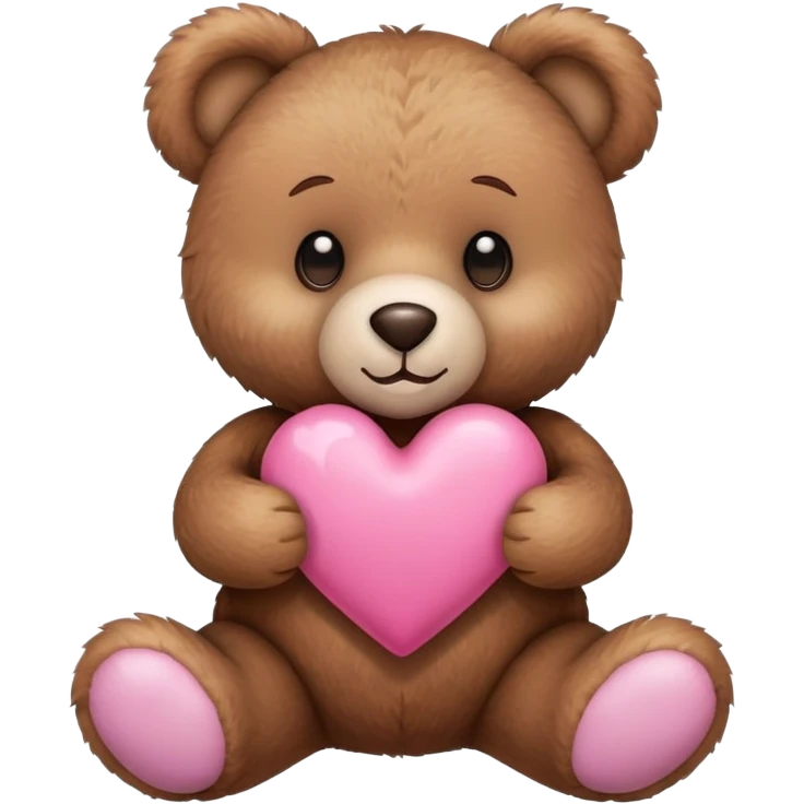 teddy bear with a pink heart in his hand  emoji