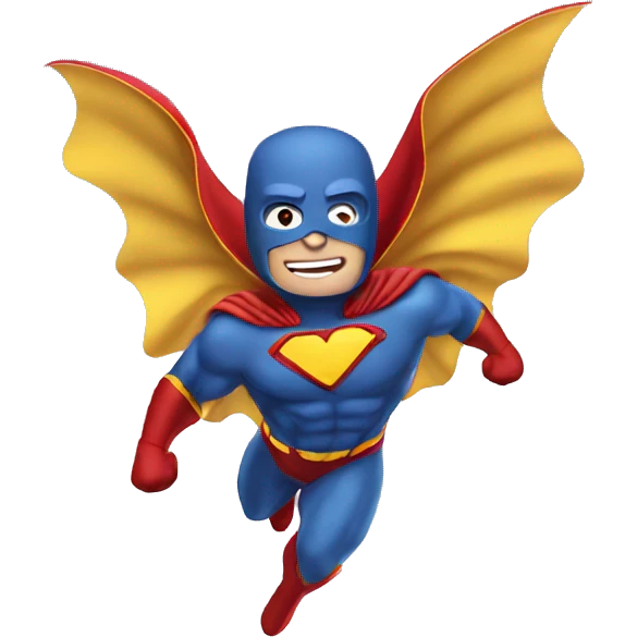 superhero flying in the sky emoji
