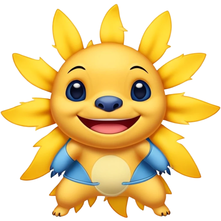 A sun with Stitch from lilo and stitch  emoji