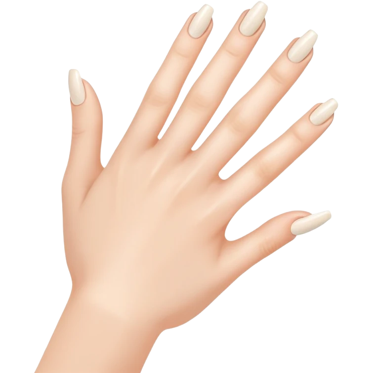 fingers with short, clean nails, subtle shine, minimal design emoji