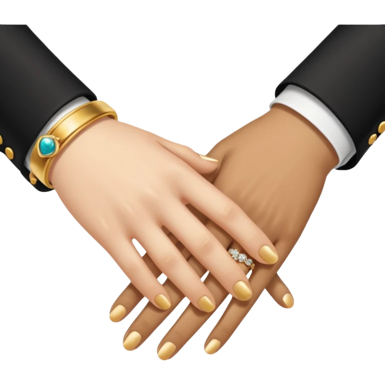 Two hands in a engagement..One hand of groom and one hand of bride. emoji