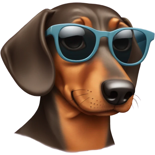 Dachshund wearing sunglasses emoji