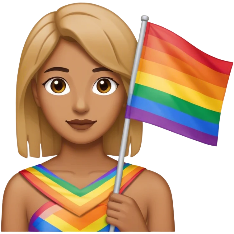 woman with lgfbt flag emoji