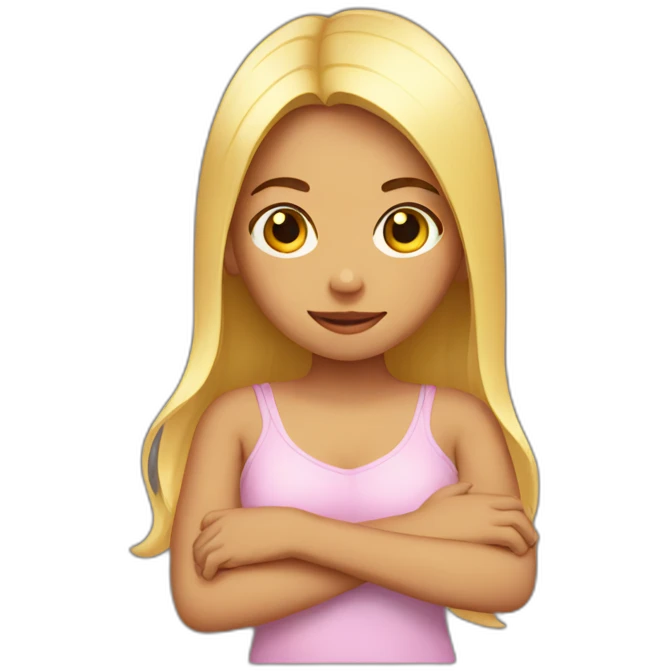 Girl who hides her breasts with her hands emoji