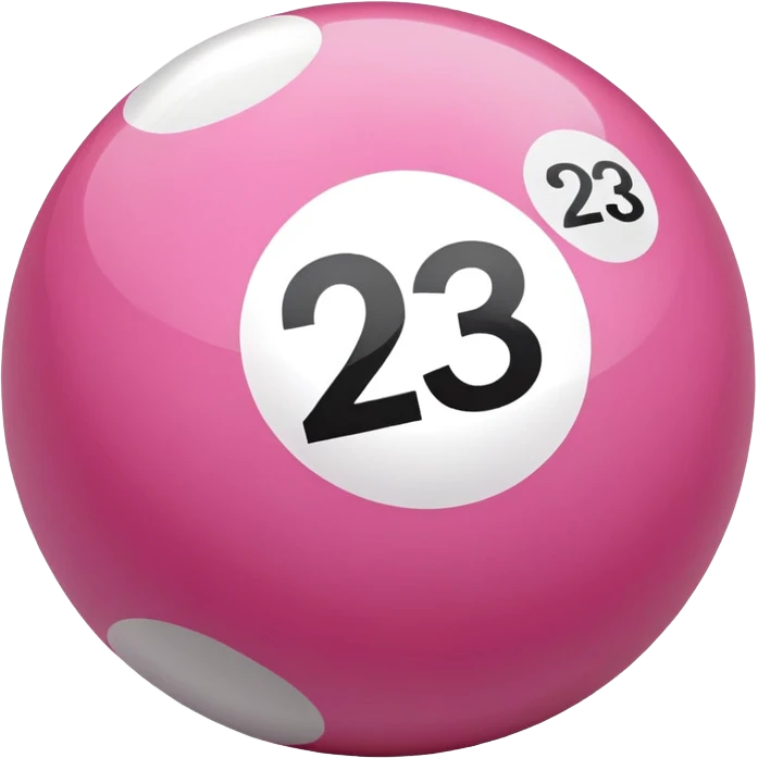 pink billiard ball with the number 23 inside a white circle emoji