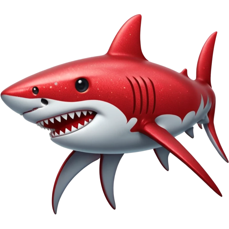 red glitter shark  emoji