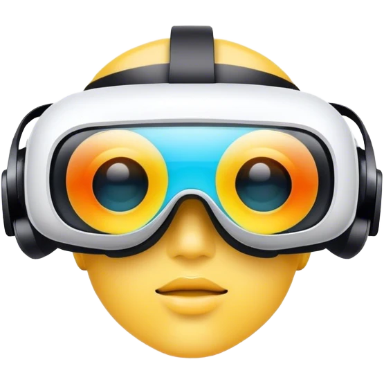 VR glasses with a futuristic design, covering the eyes, symbolizing virtual reality and immersive digital experiences emoji