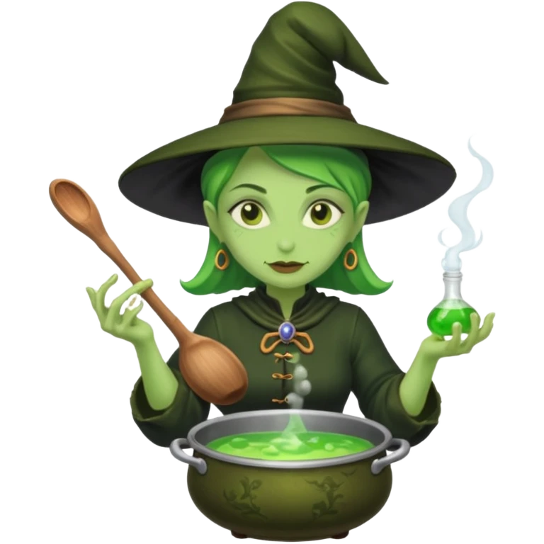 green witch cooking potion emoji