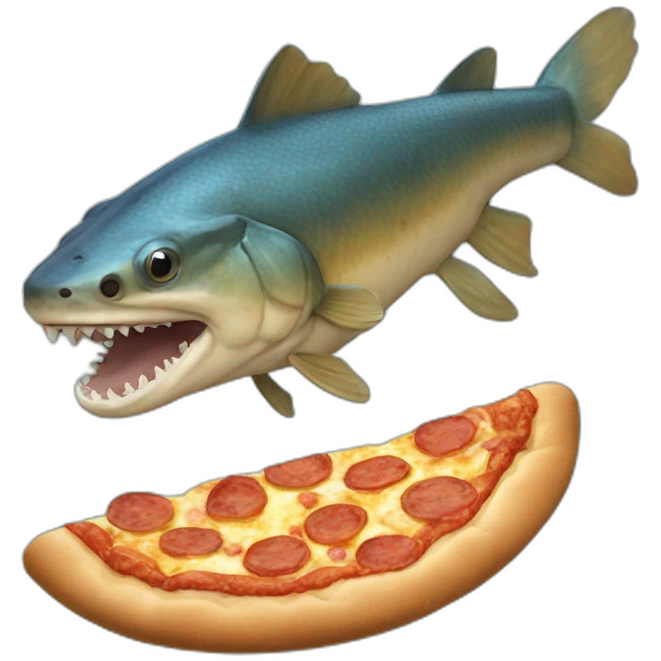 coelacanth eating pizza emoji