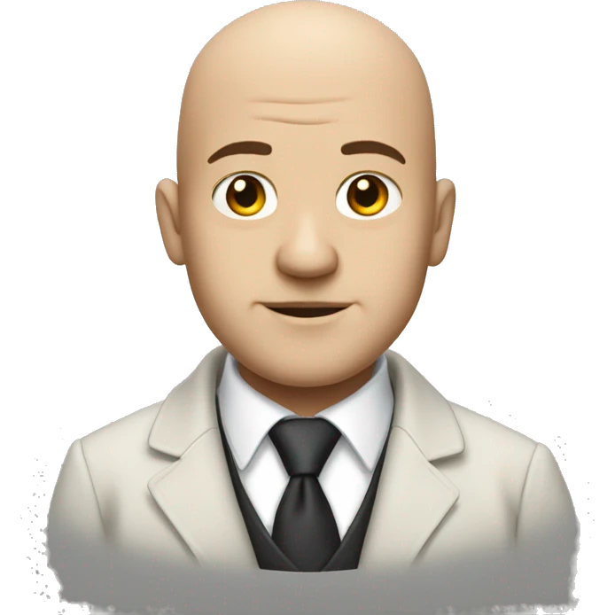 a white bald man wearing coat and tie emoji