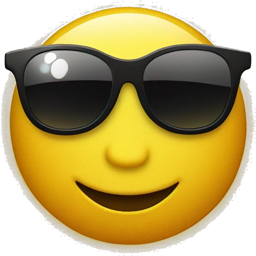 Smile with black Sun glass  emoji