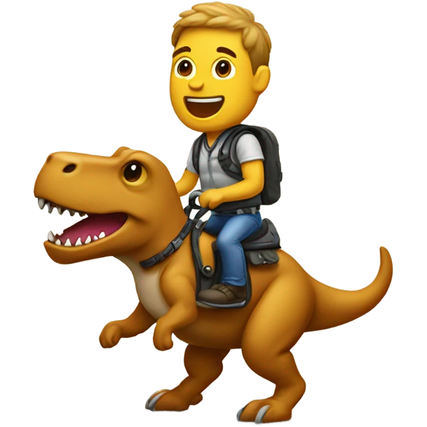 Dog riding a trex emoji