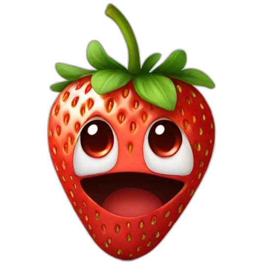 strawberry with thunder eyes emoji