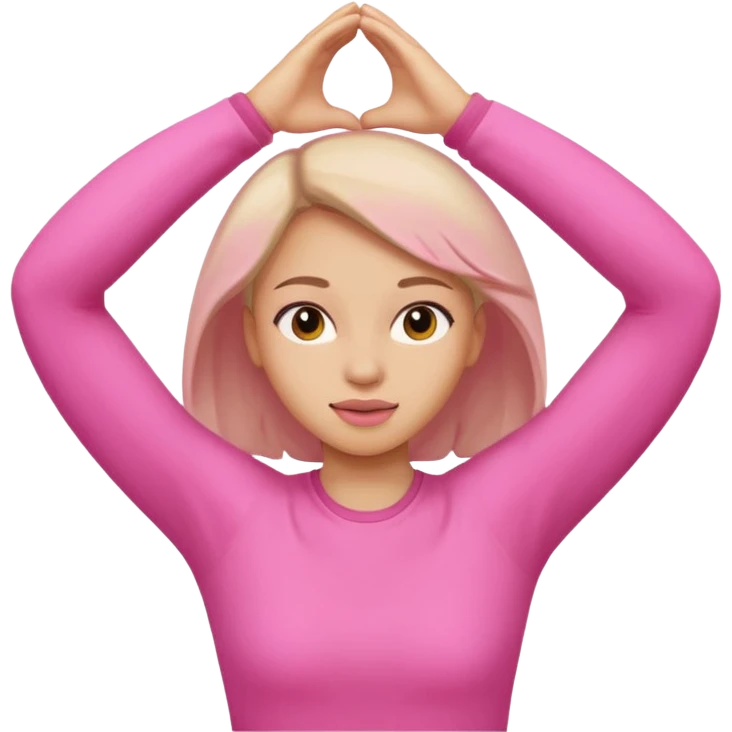 Girl in pink stretching  emoji