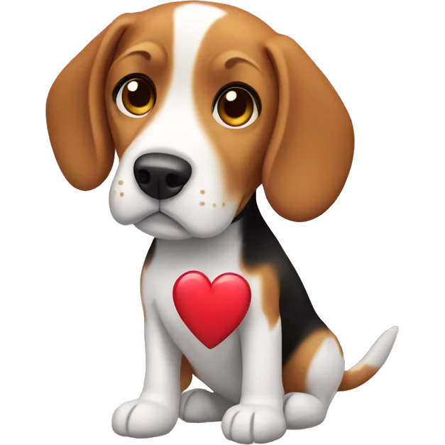 beagle dog girl with heart emoji
