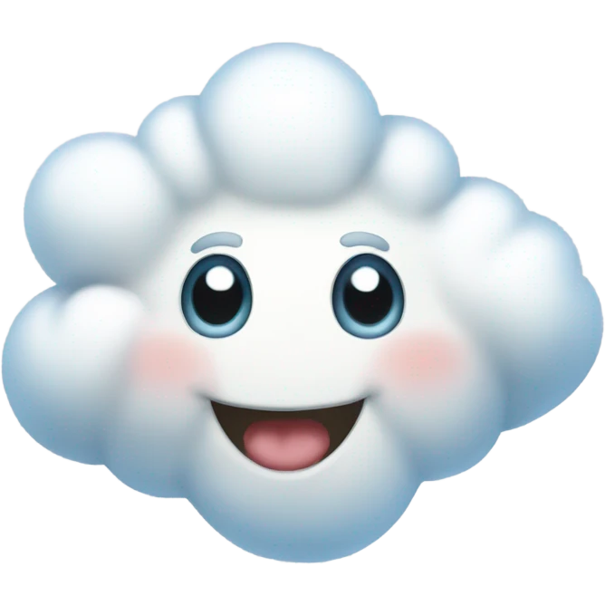friendly cloud, good smile and cute emoji