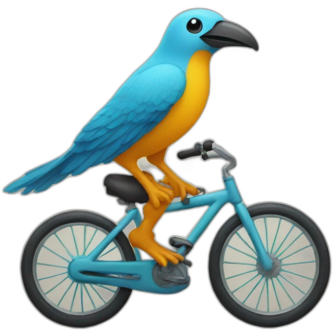 Bird riding a bike emoji